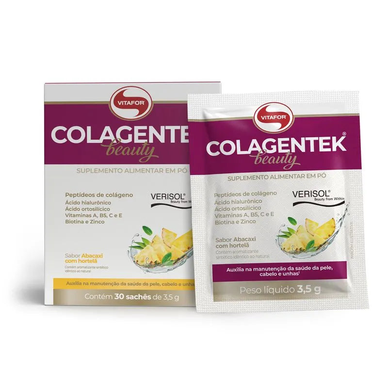 Colagentek beauty - 30 sachês 3,5g abacaxi c/ hortelã - Vitafor